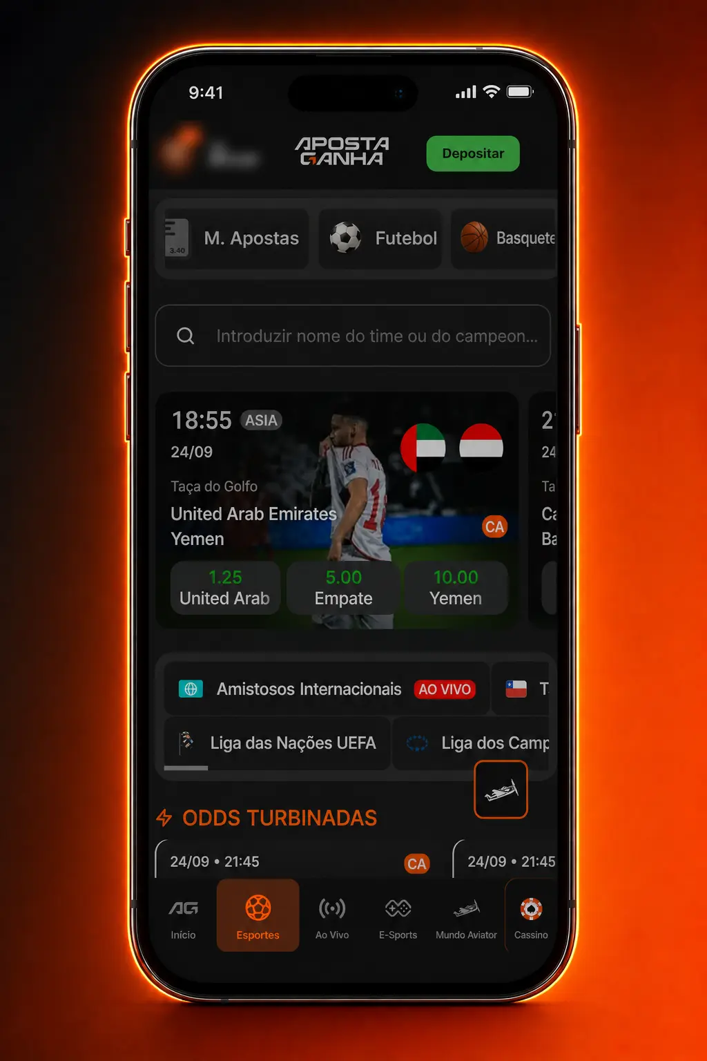 Passo a passo para fazer uma aposta no aplicativo: escolha o esporte, toque na odd, digite o valor e confirme o bilhete.
