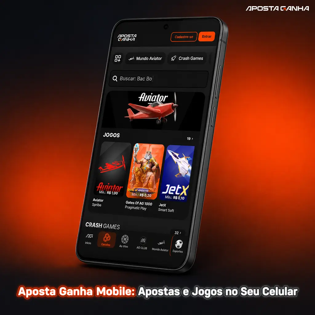 Aplicativo Aposta Ganha para celular Android e iOS com cassino e apostas esportivas completos