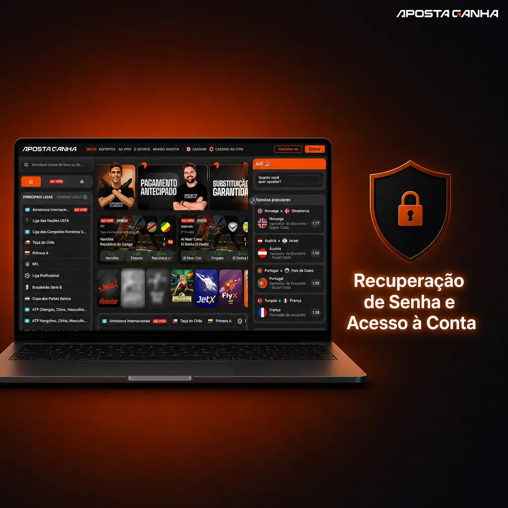 Passos para recuperar a senha e restaurar o acesso à conta Aposta Ganha de forma segura e rápida.