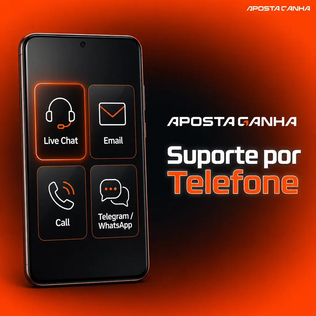 Atendimento telefônico Aposta Ganha para suporte urgente, como bloqueio de conta ou falhas em transações, em português.