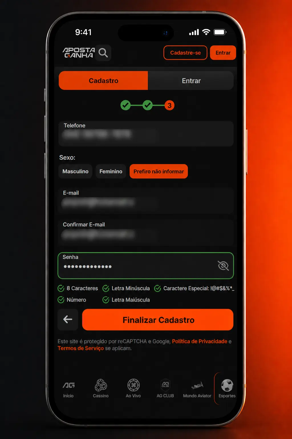 Tela do app Aposta Ganha mostrando apostas em tênis com odds ao vivo, estatísticas de sets, games e aces.