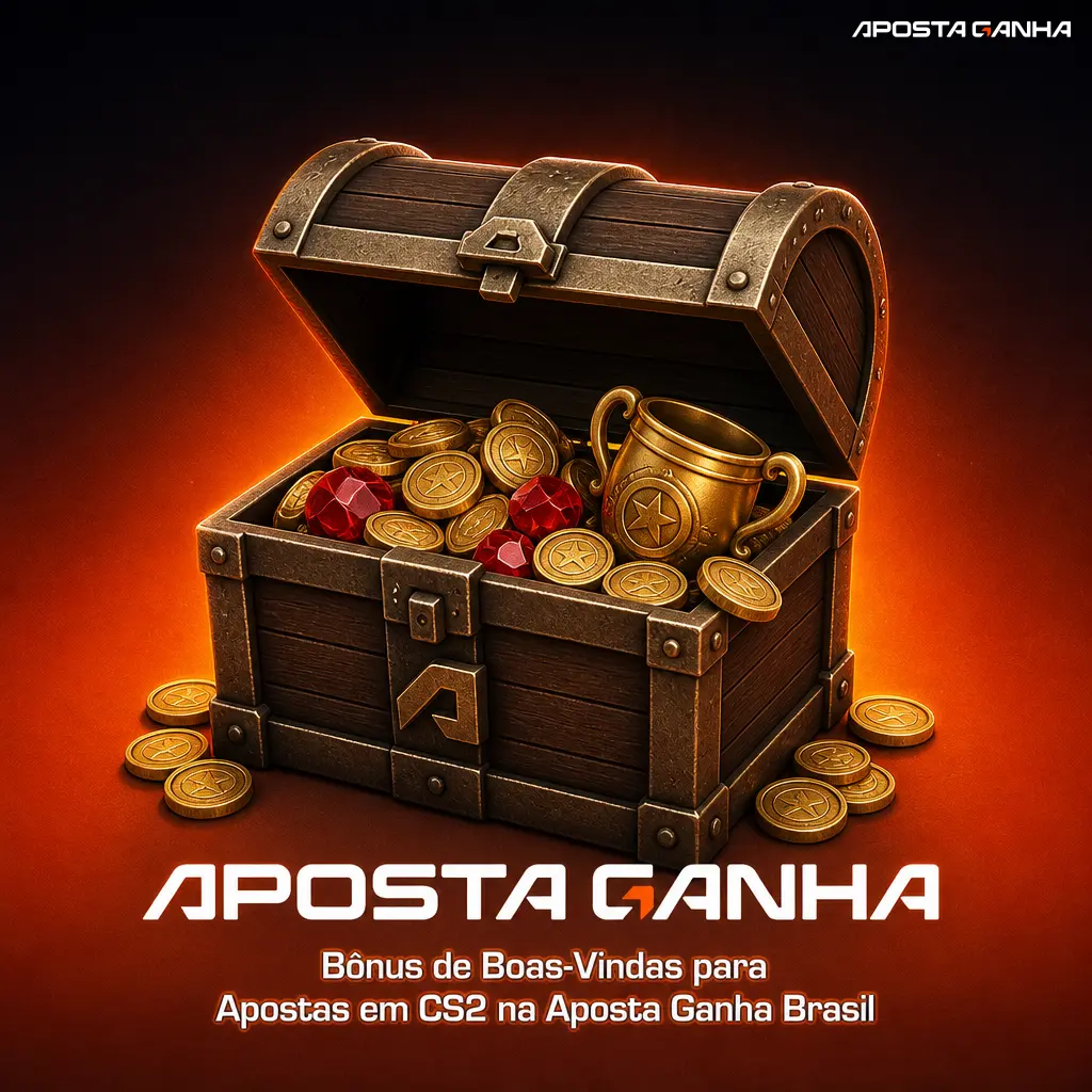 Bônus de boas-vindas Dobro para apostas em CS2 na Aposta Ganha Brasil, com 100% no primeiro depósito de 20 a 200 BRL