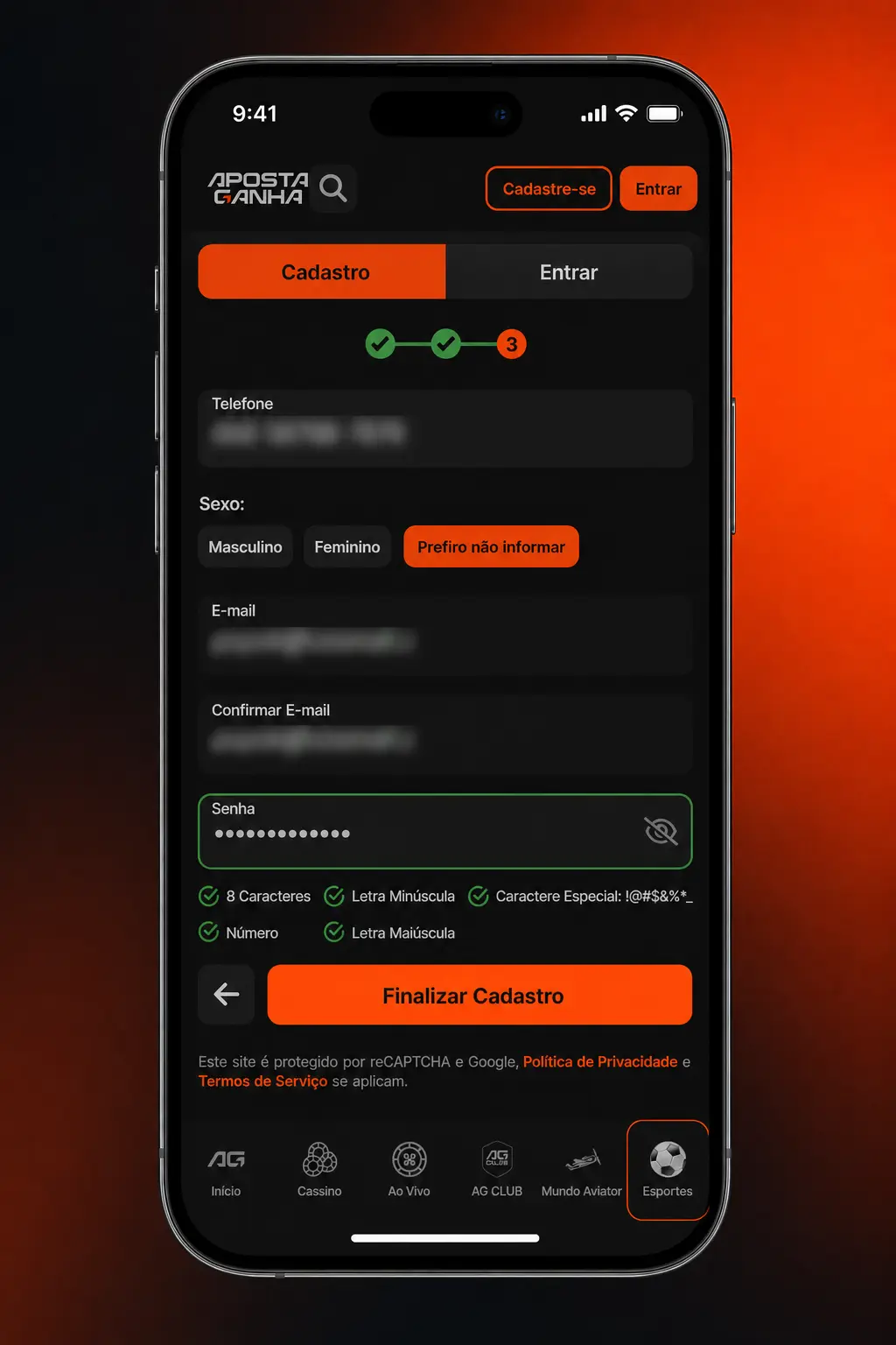 Passo a passo para se cadastrar e apostar em CS2 na Aposta Ganha, do registro ao primeiro depósito e aposta.