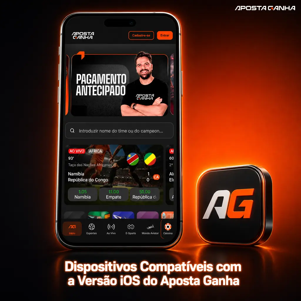 Dispositivos Apple compatíveis com o app iOS do Aposta Ganha, incluindo iPhone 16, 15 Pro Max, 14, 13 e SE 2022