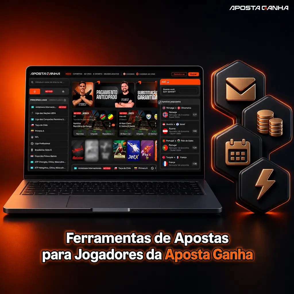 Ferramentas de apostas da Aposta Ganha: estatísticas, análises, transmissão ao vivo, Cash Out e Odds Boost em uma só tela.