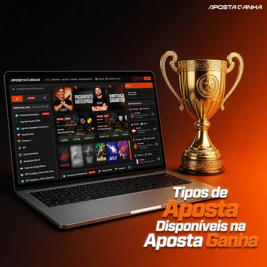 Boletim de apostas da Aposta Ganha com opções simples, múltipla, sistema, pré-jogo e ao vivo na tela